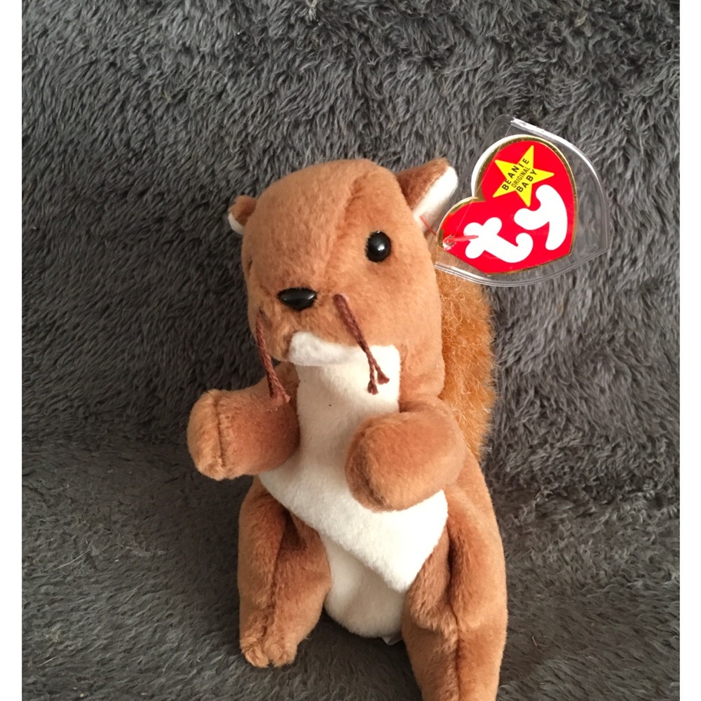 Beanie, baby, squirrel, nuts